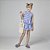 Conjunto Fem Infantil Blusa e Short c/ Babados Listrado Azul- Mylu - Imagem 1