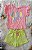 Conjunto Fem Blusa Rosa e Short Verde - Jaca Lelé - Imagem 1