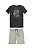 Conjunto Masc Camiseta Stay Preto e Bermuda Moletom Verde - King e Joe - Imagem 1