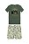 Conjunto Masc Camiseta Adventure Verde e Short Nylon - King e Joe - Imagem 1
