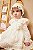 Vestido Shiffon Off White e Touca Batizado - Serena Baby - Imagem 2