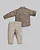 Conjunto Masc Bata ML Xadrez e Calça Sarja Caqui - Anjos Baby - Imagem 2