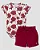 Conjunto Fem Body Estampado e Short Vermelho  P - Anjos Baby - Imagem 1
