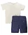 Conjunto Masc Blusa Off e Bermuda Azul 02- Anjos Baby - Imagem 2