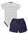 Conjunto Masc Body Listrado com Short Jeans P- Anjos Baby - Imagem 2