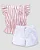 Conjunto Fem Blusa Listrada Borboleta e Short Branco G - Anjos Baby - Imagem 1