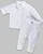 Conjunto Masc Camisa ML e Calça Oxford Sarja Branco Batizado - Anjos Baby - Imagem 2