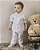 Conjunto Masc Camisa ML e Calça Oxford Sarja Branco Batizado - Anjos Baby - Imagem 1