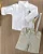Conjunto Masc Camisa ML C/ Suspensório e Bermuda Sarja Batizado- Anjos Baby - Imagem 1