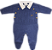Macacão Masc Tricot Triangulos Azul Bebê RN - Noruega - Imagem 1