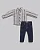 Conjunto Masc Camisa ML Xadrez e Calça Jeans Escuro - Anjos Baby - Imagem 1