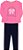 Conjunto Fem Blusa ML Rosa e Legging Azul Escuro - Jaca Lelé - Imagem 1