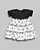 Vestido Suedine Malha Anarruga Laços Branco/Preto - Anjos Baby - Imagem 3
