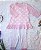 Conjunto Fem Vestidinho Tricot Corações e Calça Rosa Bebê RN - Noruega - Imagem 1