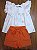 Conjunto Fem Bata Bordado Frutas Citricas e Short Laranja Viscolinho - Anjos Baby - Imagem 5