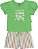 Conjunto Fem Blusa Verde Florecer e Short Colorido - Jaca Lelé - Imagem 1