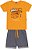 Conjunto Masc Camiseta Laranja Skate e Bermuda Azul - Jaca Lelé - Imagem 1
