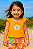 Conjunto Fem Blusa Laranja Sorria e Short - Jaca Lelé - Imagem 2