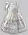 Vestido Tricoline Bege Listrado c/ Renda Branca - Anjos Baby - Imagem 1