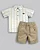 Conjunto Masc Camisa MC Listras e Bermuda Sarja - Anjos Baby - Imagem 1