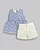 Conjunto Fem Bata Laise Azul e Bermuda Areia - Anjos Baby - Imagem 1