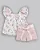 Conjunto Fem Bata Florida e  Short em Linho Rosa M - Anjos Baby - Imagem 1