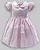Vestido Maquinetado MC Rosa Bordado  01 - Anjos Baby - Imagem 1