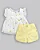 Conjunto Fem Bata Florida Branco e Short Amarelo M - Anjos Baby - Imagem 1