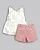Conjunto Fem Bata Off White Bordada e Short Rosa M - Anjos Baby - Imagem 4