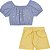 Conjunto Fem Blusa Limão Siciliano e Short Laço - Nini e Bambini - Imagem 1