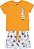Conjunto Masc Camiseta Laranja Aventura e Bermuda Bege - Jaca Lelé - Imagem 1