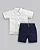 Conjunto Masc Camisa MC Listada e Bermuda Sarja Azul - Anjos Baby - Imagem 1