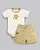 Conjunto Masc Body Branco Leão e Short Bege RN - Anjos Baby - Imagem 1