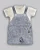 Conjunto Masc Camiseta Off e Jardineira Azul P - Anjos Baby - Imagem 1