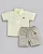 Conjunto Masc Camisa Amarelo Manteiga e Bermuda Bege - Anjos Baby - Imagem 1
