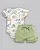 Conjunto Masc Body Dinos e Short Verde Suedine P - Anjos Baby - Imagem 1