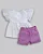 Conjunto Fem Bata c/ Pontos Bordado e Short Lilás G - Anjos Baby - Imagem 4