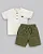 Conjunto Masc Camiseta e Bermuda Moletinho Verde M - Anjos Baby - Imagem 1