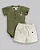 Conjunto Masc Body Verde Beep Beep e Short Moletom P - Anjos Baby - Imagem 1