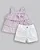 Conjunto Fem Bata Xadrez Rosa e Short Linho G - Anjos Baby - Imagem 1