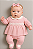 Macacão Fem Malha Tricot c/ Laços Rosa P - Anjos Baby - Imagem 1