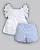Conjunto Fem Bata c/ Bordados e Short Azul 01 - Anjos Baby - Imagem 5