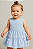 Vestido Maquinetado Penas Azul 01 - Anjos Baby - Imagem 1