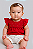 Conjunto Fem Bata MC Vermelho e Short Linho Branco - Anjos Baby - Imagem 1