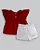 Conjunto Fem Bata MC Vermelho e Short Linho Branco - Anjos Baby - Imagem 5