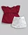 Conjunto Fem Bata MC Vermelho e Short Linho Branco - Anjos Baby - Imagem 2