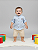 Conjunto Masc Camisa ML Azul e Bermuda Linho 01 - Anjos Baby - Imagem 1