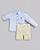 Conjunto Masc Camisa ML Azul e Bermuda Linho 01 - Anjos Baby - Imagem 2