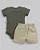 Conjunto Masc Body Verde e Short Sarja Bege P - Anjos Baby - Imagem 5