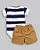 Conjunto Masc Body Listrado e Short Sarja Marrom M - Anjos Baby - Imagem 5